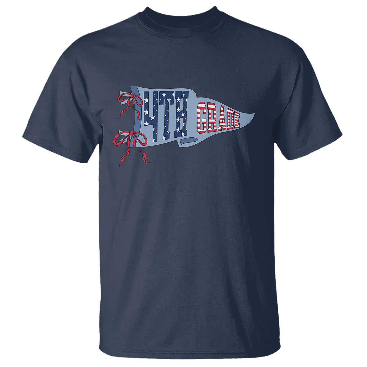 4th Grade Teacher Pennant US Flag Back to School T Shirt