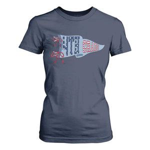4th Grade Teacher Pennant US Flag Back to School T Shirt For Women