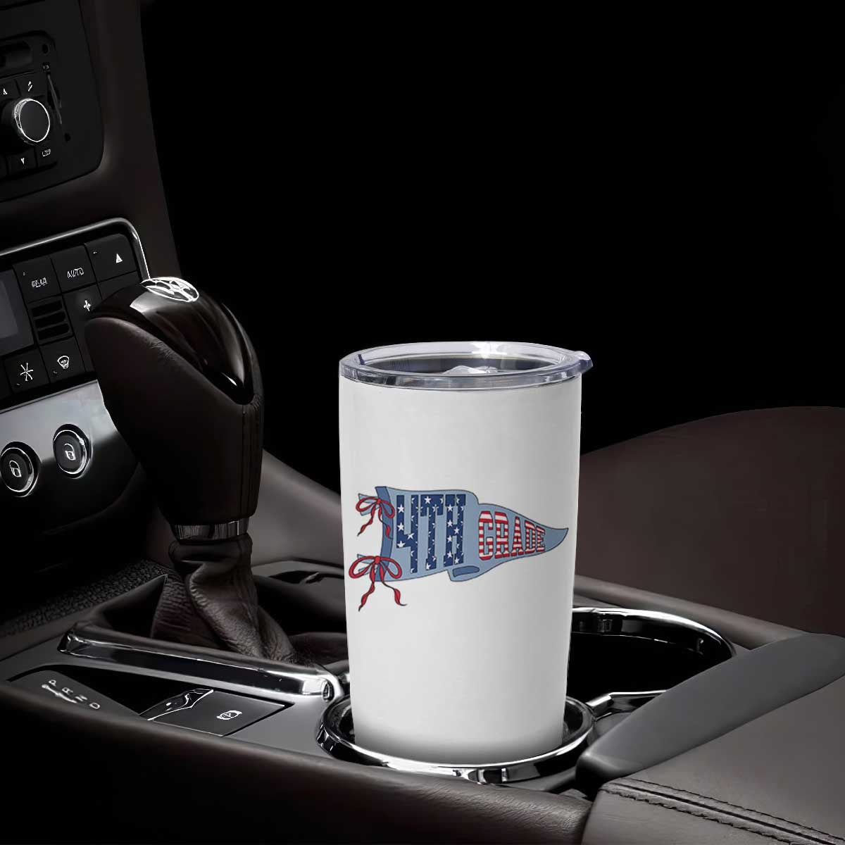 4th Grade Teacher Pennant US Flag Back to School Tumbler Cup