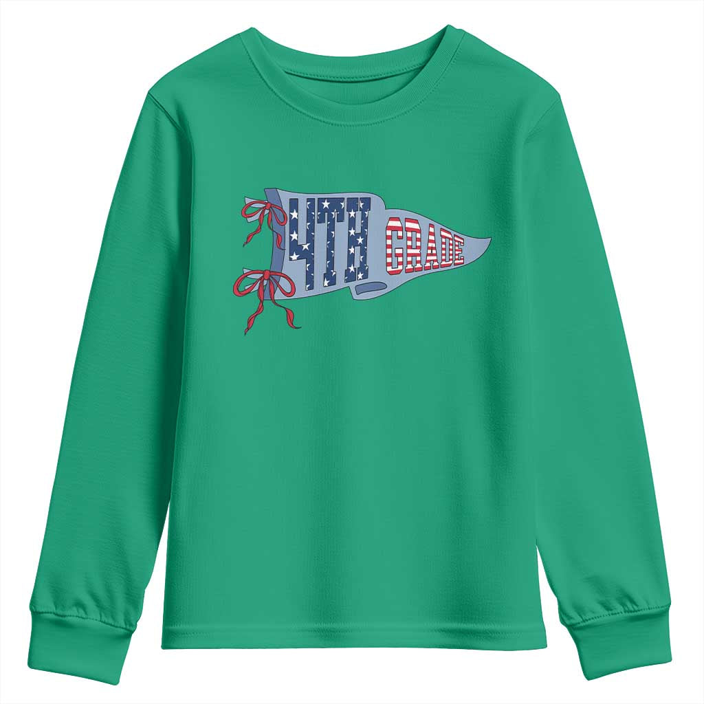 4th Grade Teacher Pennant US Flag Back to School Youth Sweatshirt