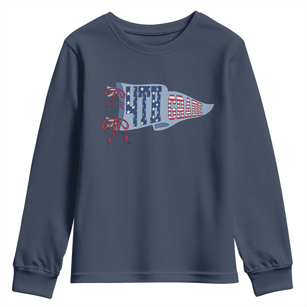 4th Grade Teacher Pennant US Flag Back to School Youth Sweatshirt