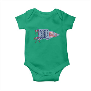 3rd Grade Teacher Pennant US Flag Back to School Baby Onesie