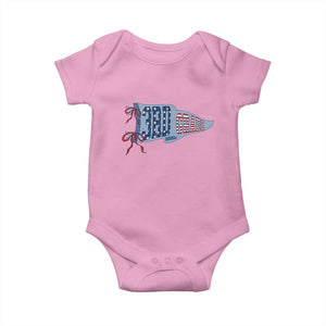 3rd Grade Teacher Pennant US Flag Back to School Baby Onesie