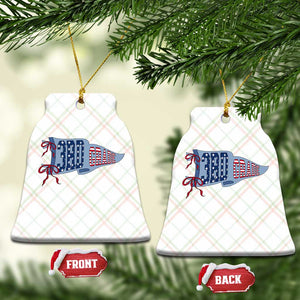 3rd Grade Teacher Pennant US Flag Back to School Ceramic Ornament