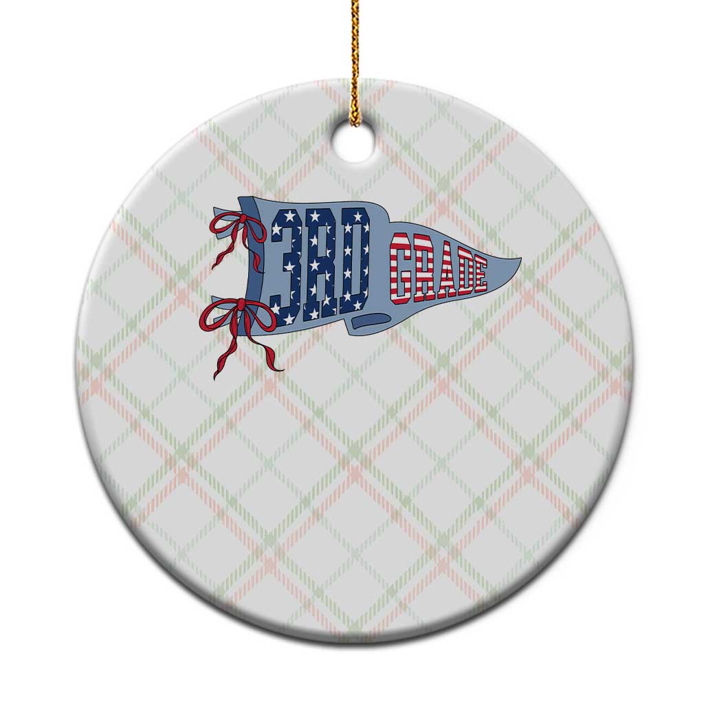 3rd Grade Teacher Pennant US Flag Back to School Ceramic Ornament