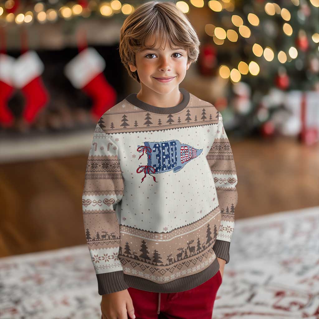 3rd Grade Teacher Pennant US Flag Back to School Ugly Christmas Sweater