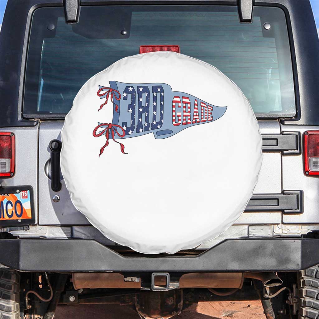 3rd Grade Teacher Pennant US Flag Back to School Spare Tire Cover