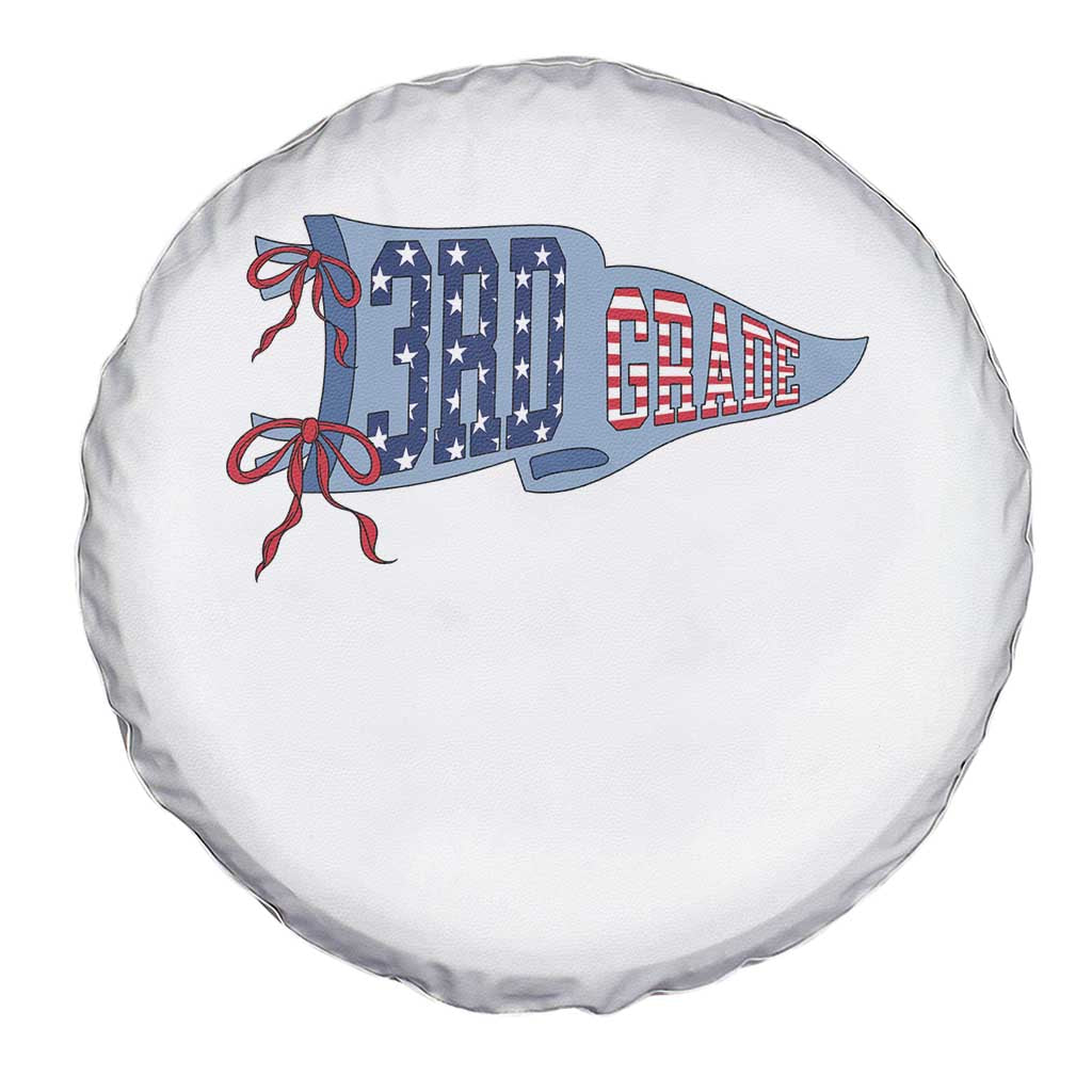 3rd Grade Teacher Pennant US Flag Back to School Spare Tire Cover