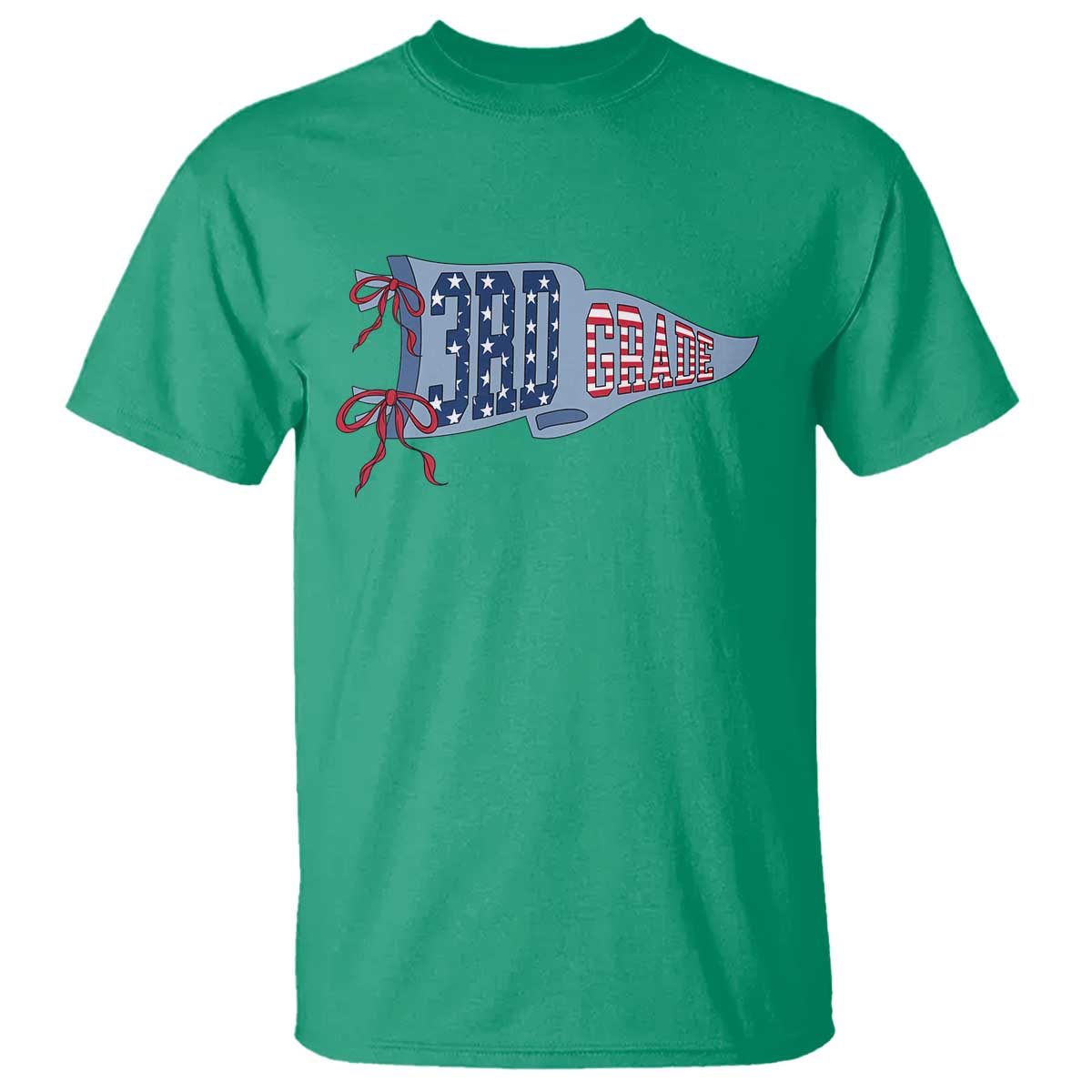 3rd Grade Teacher Pennant US Flag Back to School T Shirt