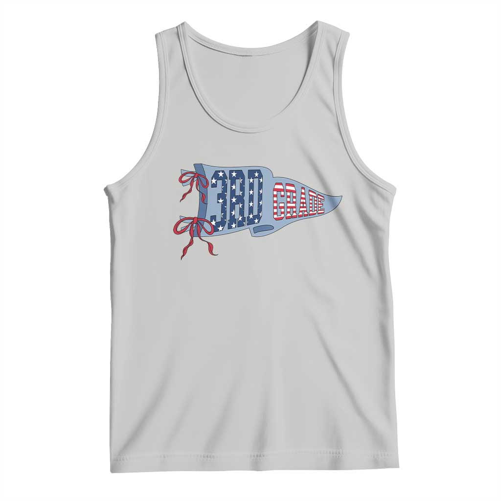 3rd Grade Teacher Pennant US Flag Back to School Tank Top