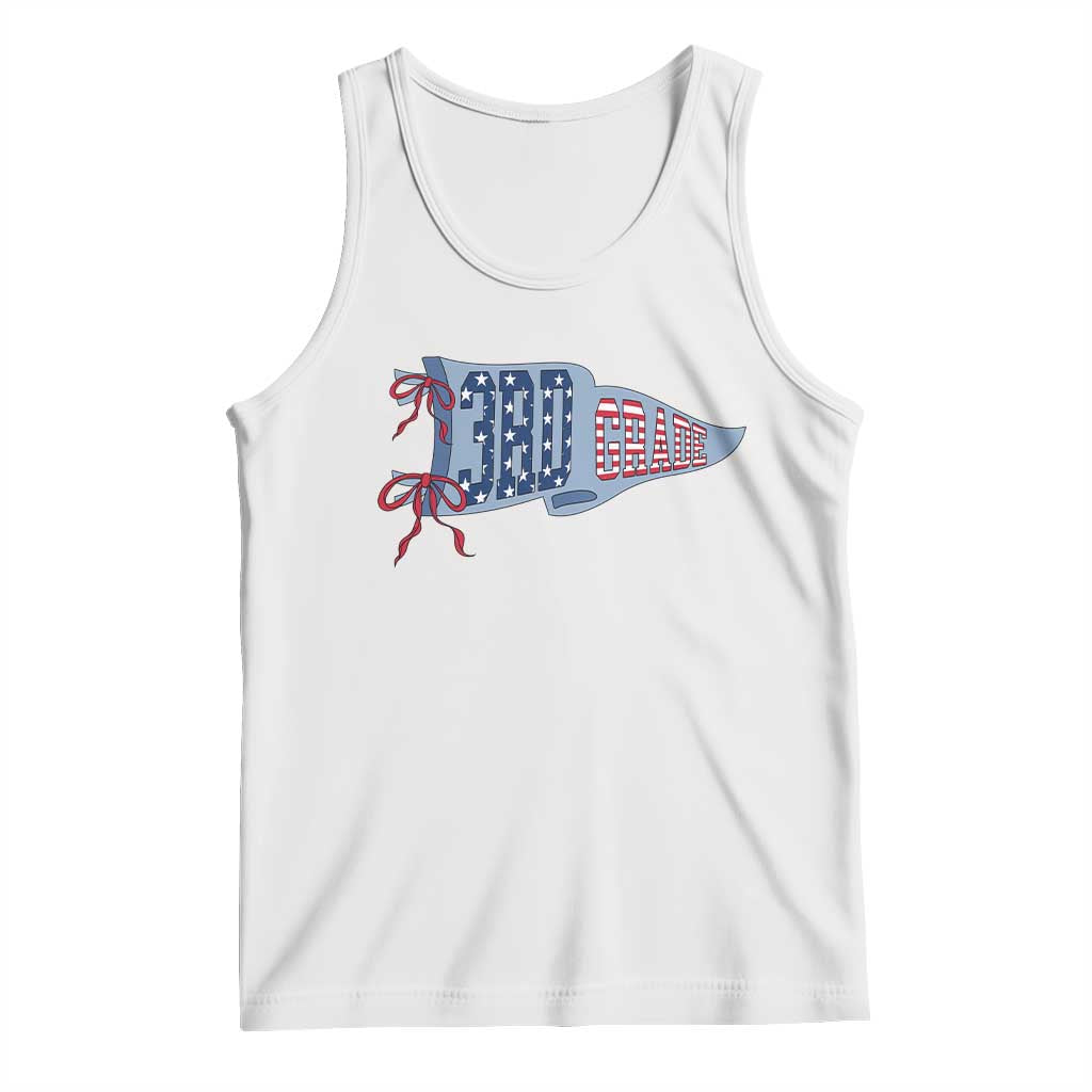 3rd Grade Teacher Pennant US Flag Back to School Tank Top