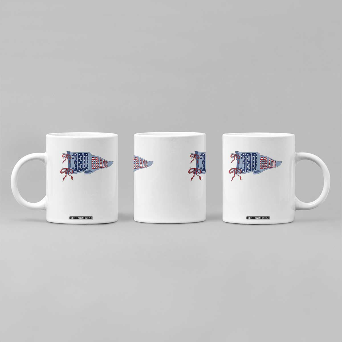 3rd Grade Teacher Pennant US Flag Back to School Coffee Mug