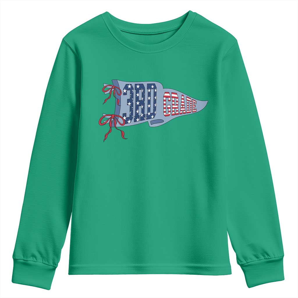 3rd Grade Teacher Pennant US Flag Back to School Youth Sweatshirt