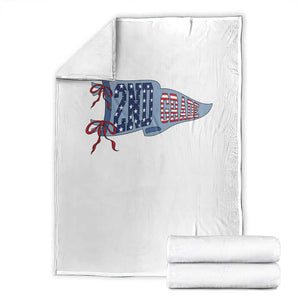2nd Grade Teacher Pennant US Flag Back to School Throw Blanket