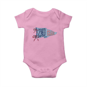 2nd Grade Teacher Pennant US Flag Back to School Baby Onesie