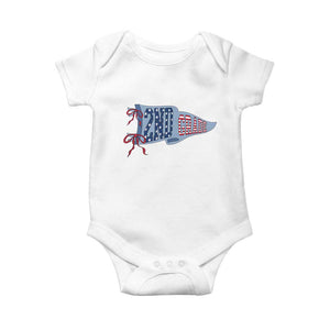 2nd Grade Teacher Pennant US Flag Back to School Baby Onesie