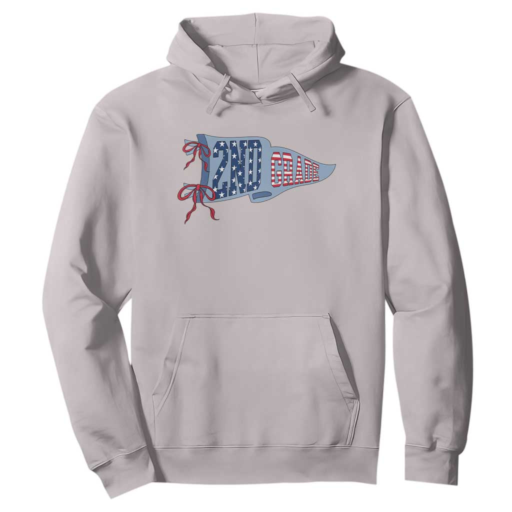 2nd Grade Teacher Pennant US Flag Back to School Hoodie
