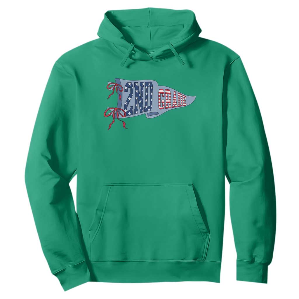 2nd Grade Teacher Pennant US Flag Back to School Hoodie