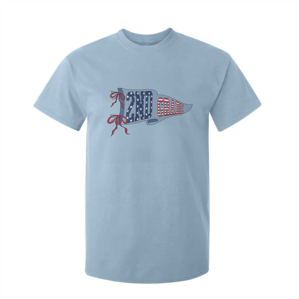 2nd Grade Teacher Pennant US Flag Back to School T Shirt For Kid