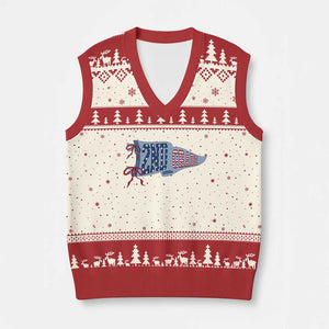 2nd Grade Teacher Pennant US Flag Back to School V-Neck Knit Sweater Vest