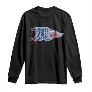2nd Grade Teacher Pennant US Flag Back to School Long Sleeve Shirt