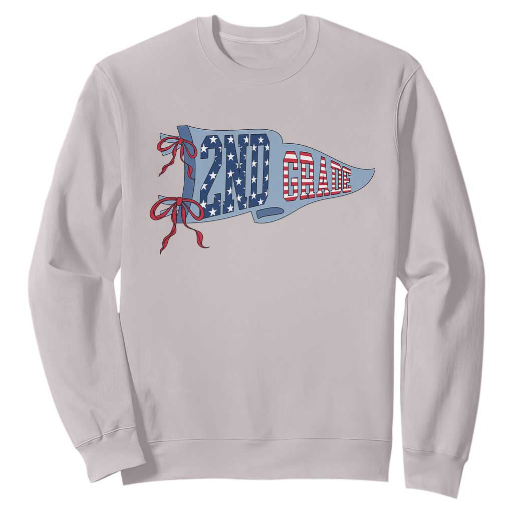 2nd Grade Teacher Pennant US Flag Back to School Sweatshirt