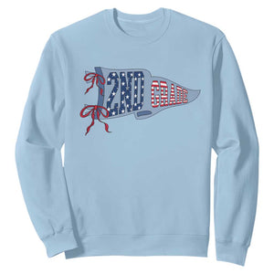 2nd Grade Teacher Pennant US Flag Back to School Sweatshirt