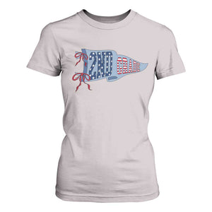 2nd Grade Teacher Pennant US Flag Back to School T Shirt For Women