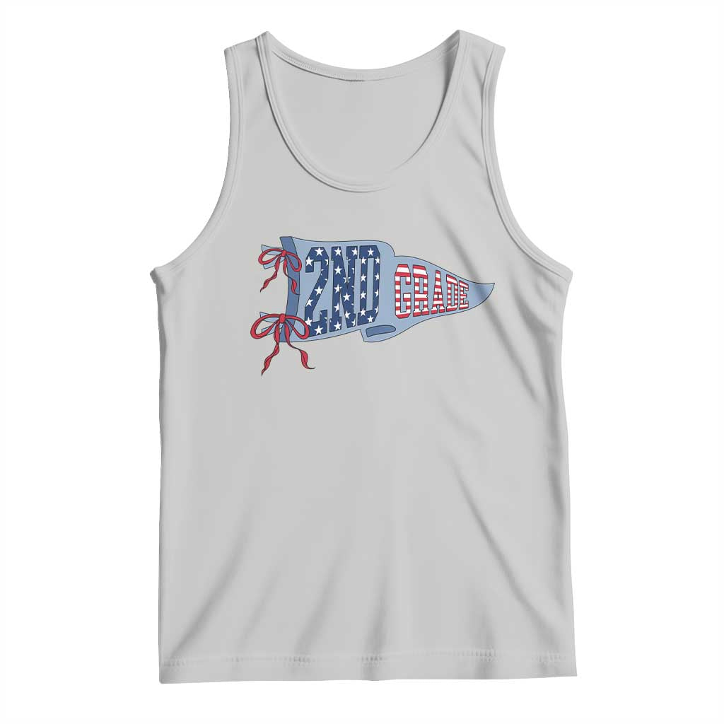 2nd Grade Teacher Pennant US Flag Back to School Tank Top