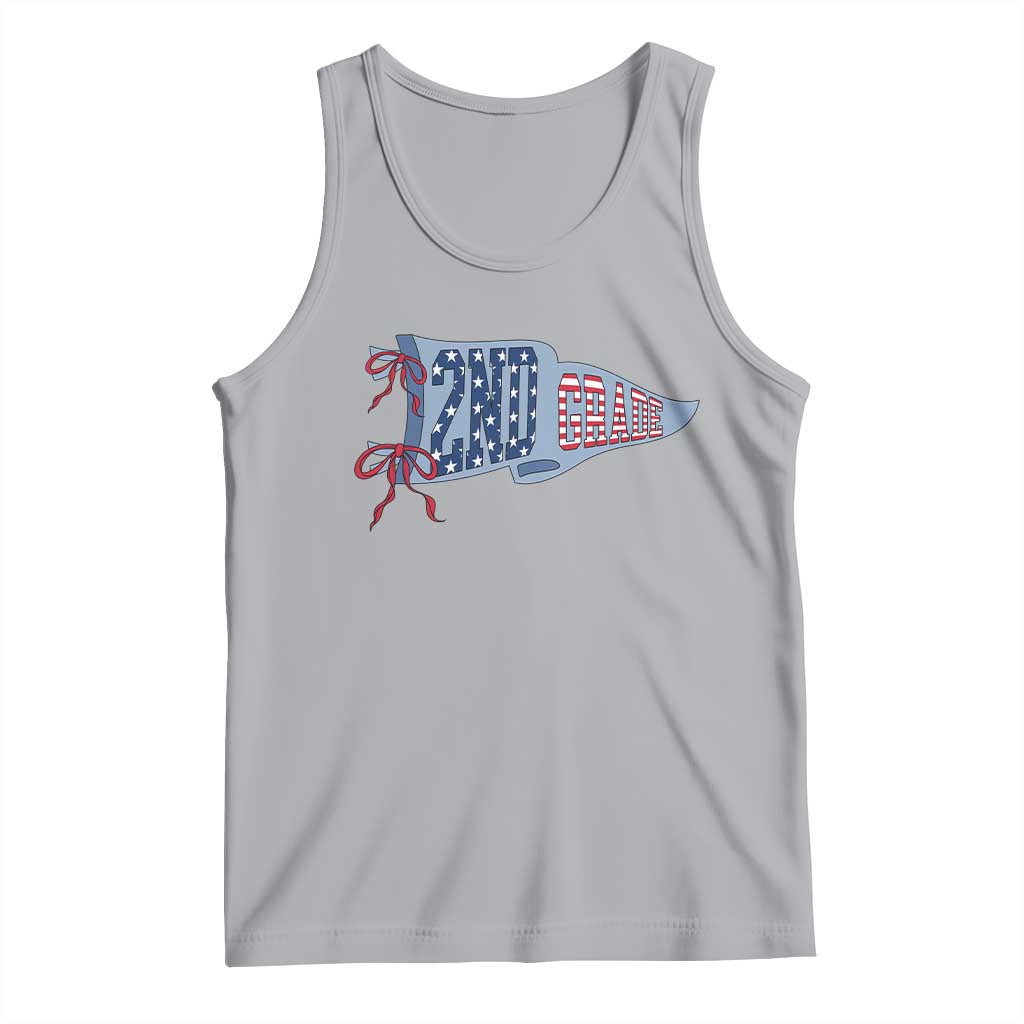 2nd Grade Teacher Pennant US Flag Back to School Tank Top