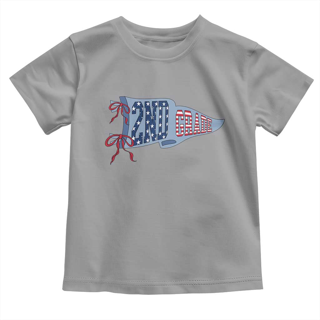 2nd Grade Teacher Pennant US Flag Back to School Toddler T Shirt
