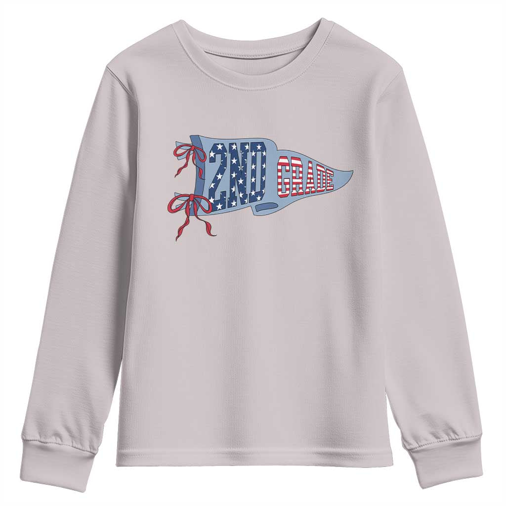 2nd Grade Teacher Pennant US Flag Back to School Youth Sweatshirt