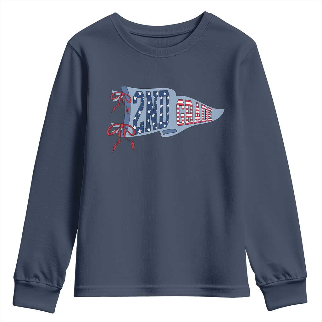 2nd Grade Teacher Pennant US Flag Back to School Youth Sweatshirt