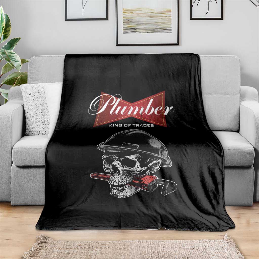 Plumber Plumbing Skull Throw Blanket King Of Trades TS14 Print Your Wear