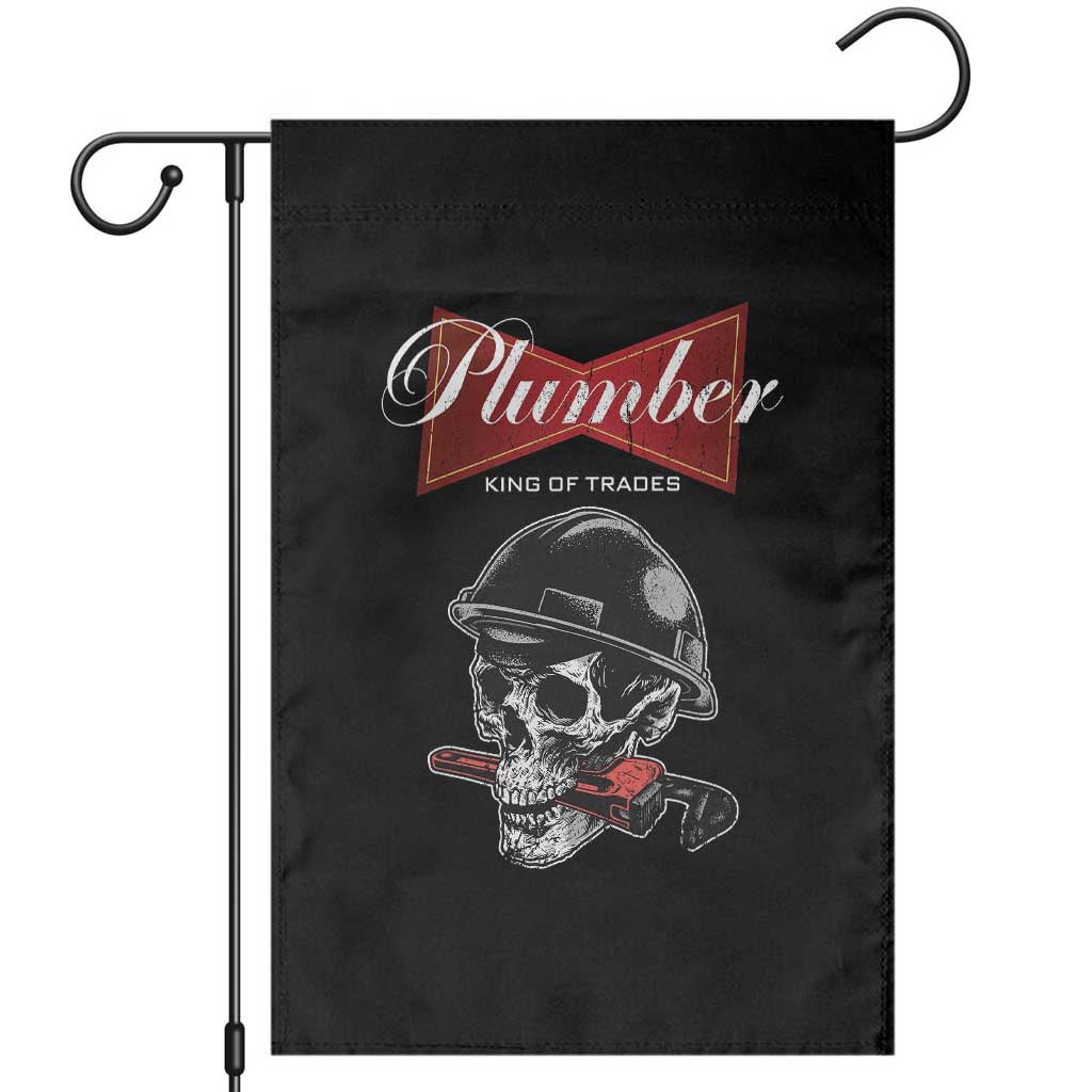 Plumber Plumbing Skull Garden Flag King Of Trades TS14 Black Print Your Wear