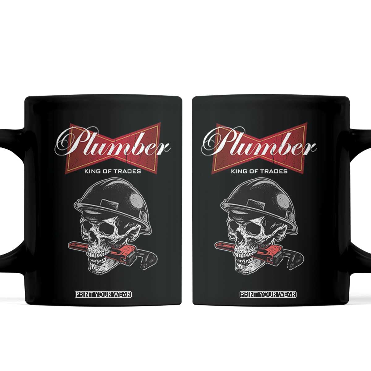 Plumber Plumbing Skull Coffee Mug King Of Trades TS14 Black Print Your Wear