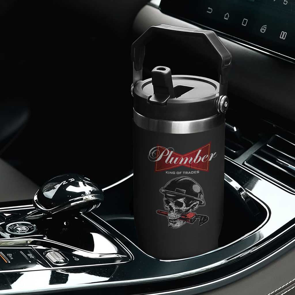 Plumber Plumbing Skull Flip Straw Tumbler King Of Trades TS14 Print Your Wear
