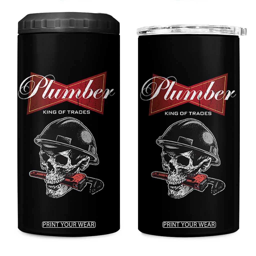 Plumber Plumbing Skull 4 in 1 Can Cooler Tumbler King Of Trades TS14 One Size: 16 oz Black Print Your Wear