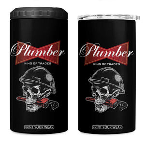 Plumber Plumbing Skull 4 in 1 Can Cooler Tumbler King Of Trades TS14 One Size: 16 oz Black Print Your Wear