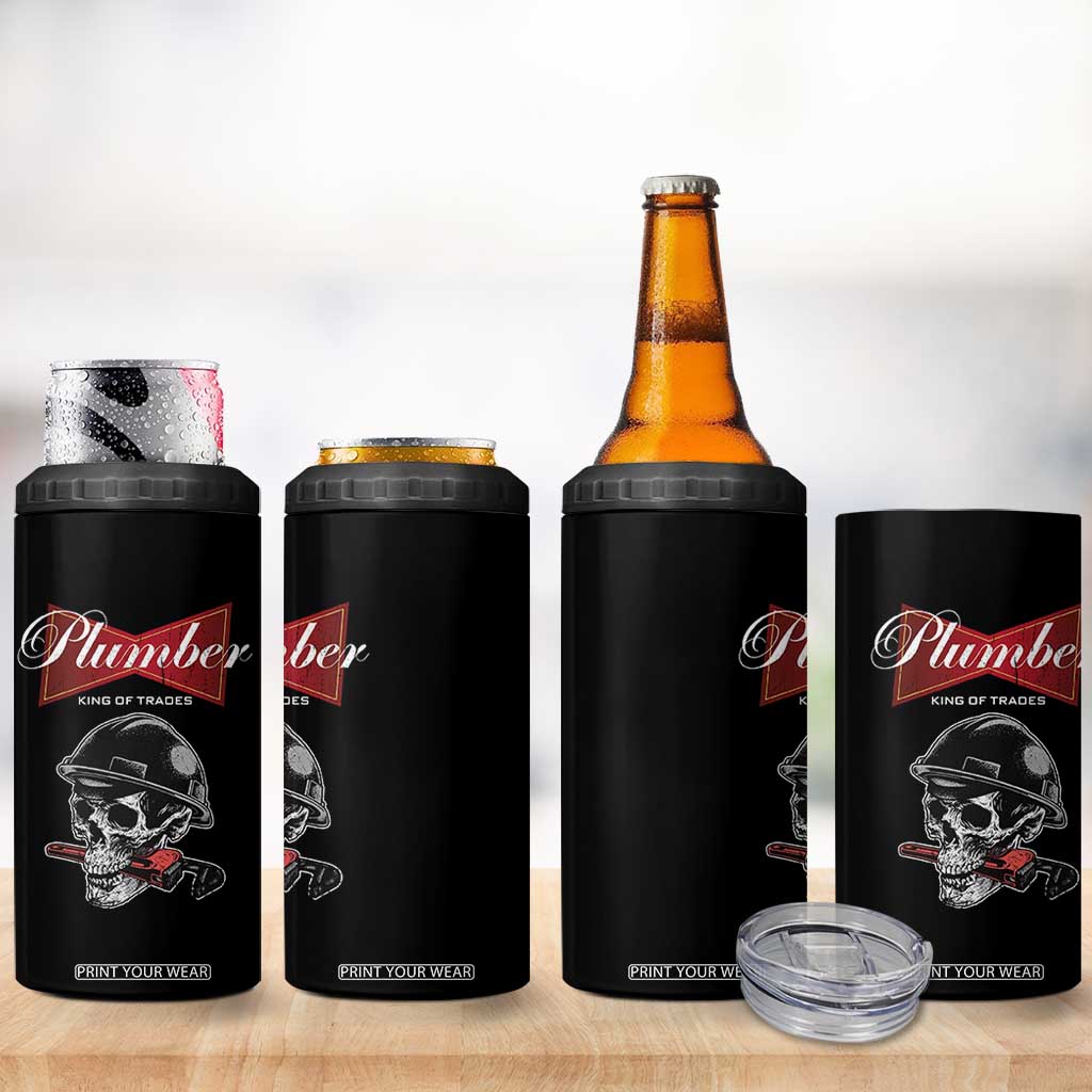 Plumber Plumbing Skull 4 in 1 Can Cooler Tumbler King Of Trades TS14 Print Your Wear