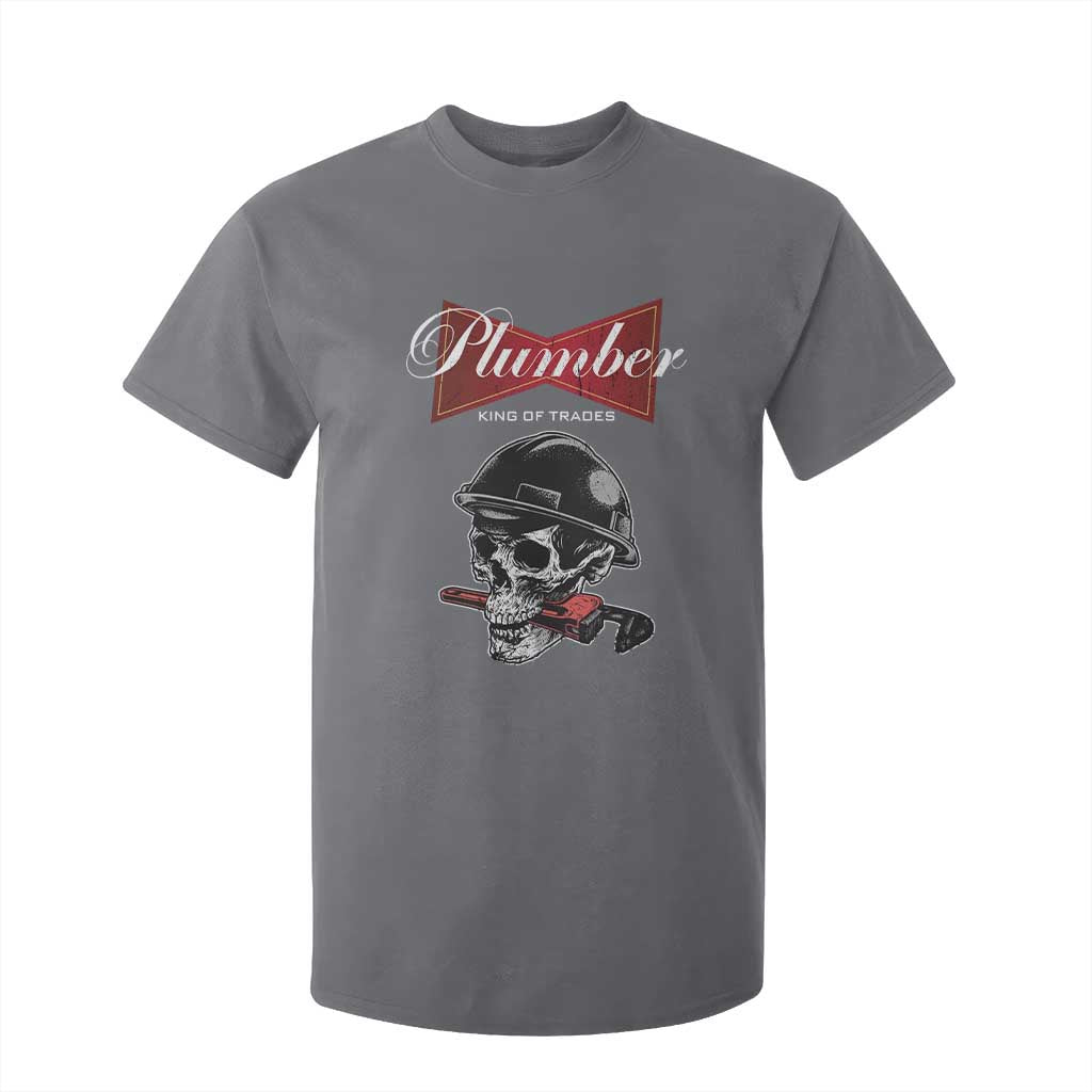 Plumber Plumbing Skull T Shirt For Kid King Of Trades TS14 Charcoal Print Your Wear