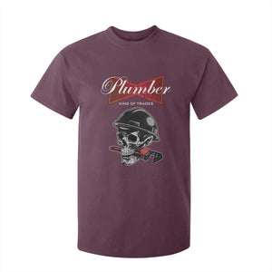 Plumber Plumbing Skull T Shirt For Kid King Of Trades TS14 Maroon Print Your Wear