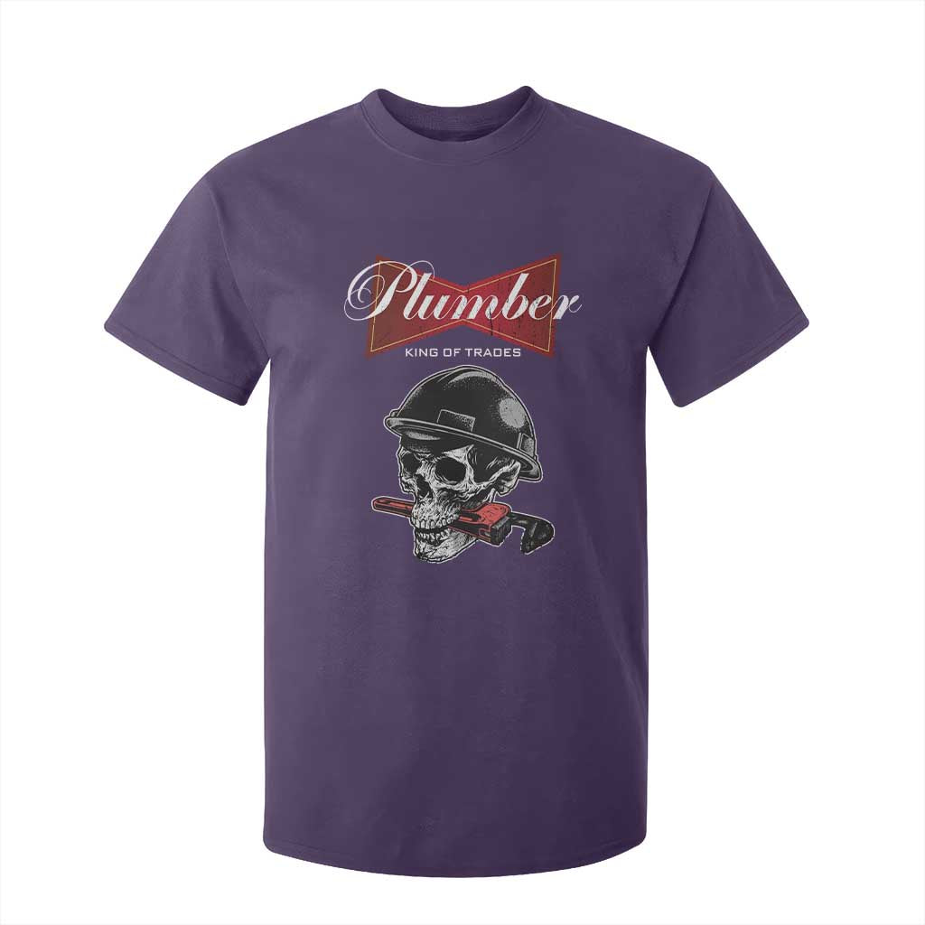 Plumber Plumbing Skull T Shirt For Kid King Of Trades TS14 Purple Print Your Wear