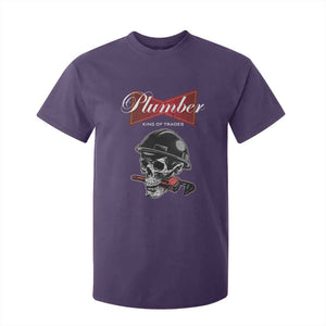 Plumber Plumbing Skull T Shirt For Kid King Of Trades TS14 Purple Print Your Wear