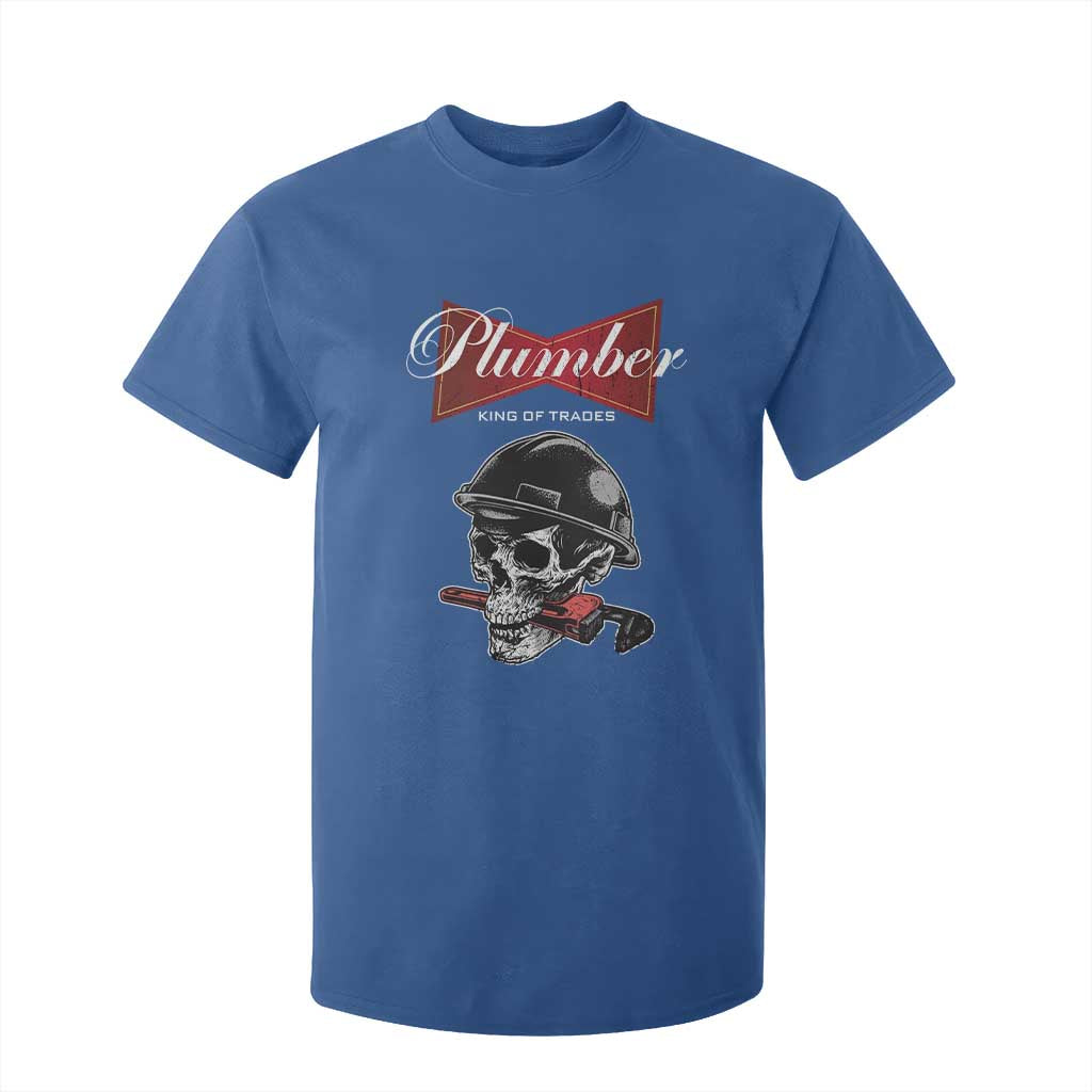 Plumber Plumbing Skull T Shirt For Kid King Of Trades TS14 Royal Blue Print Your Wear