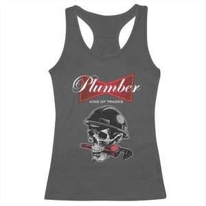 Plumber Plumbing Skull Racerback Tank Top King Of Trades TS14 Dark Heather Print Your Wear