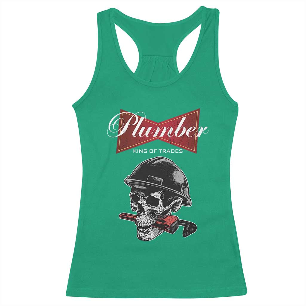 Plumber Plumbing Skull Racerback Tank Top King Of Trades TS14 Irish Green Print Your Wear