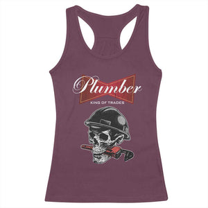 Plumber Plumbing Skull Racerback Tank Top King Of Trades TS14 Maroon Print Your Wear