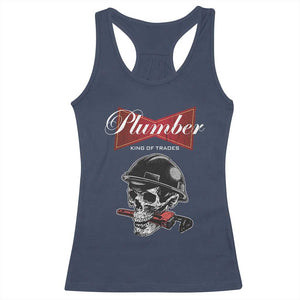 Plumber Plumbing Skull Racerback Tank Top King Of Trades TS14 Navy Print Your Wear