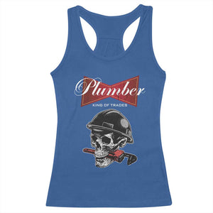 Plumber Plumbing Skull Racerback Tank Top King Of Trades TS14 Royal Blue Print Your Wear